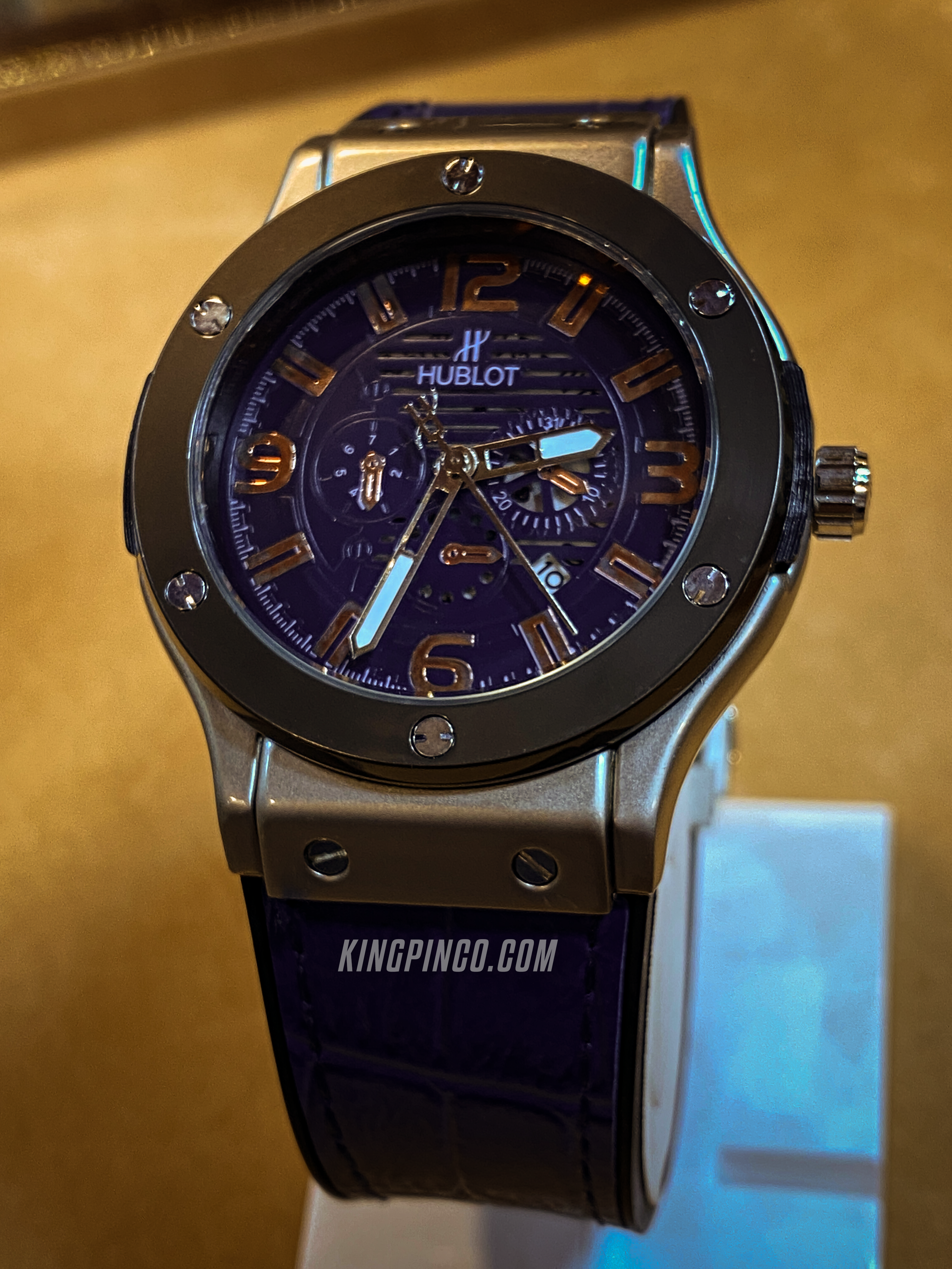 Hublot Black Chronograph Watch – Black Leather Strap