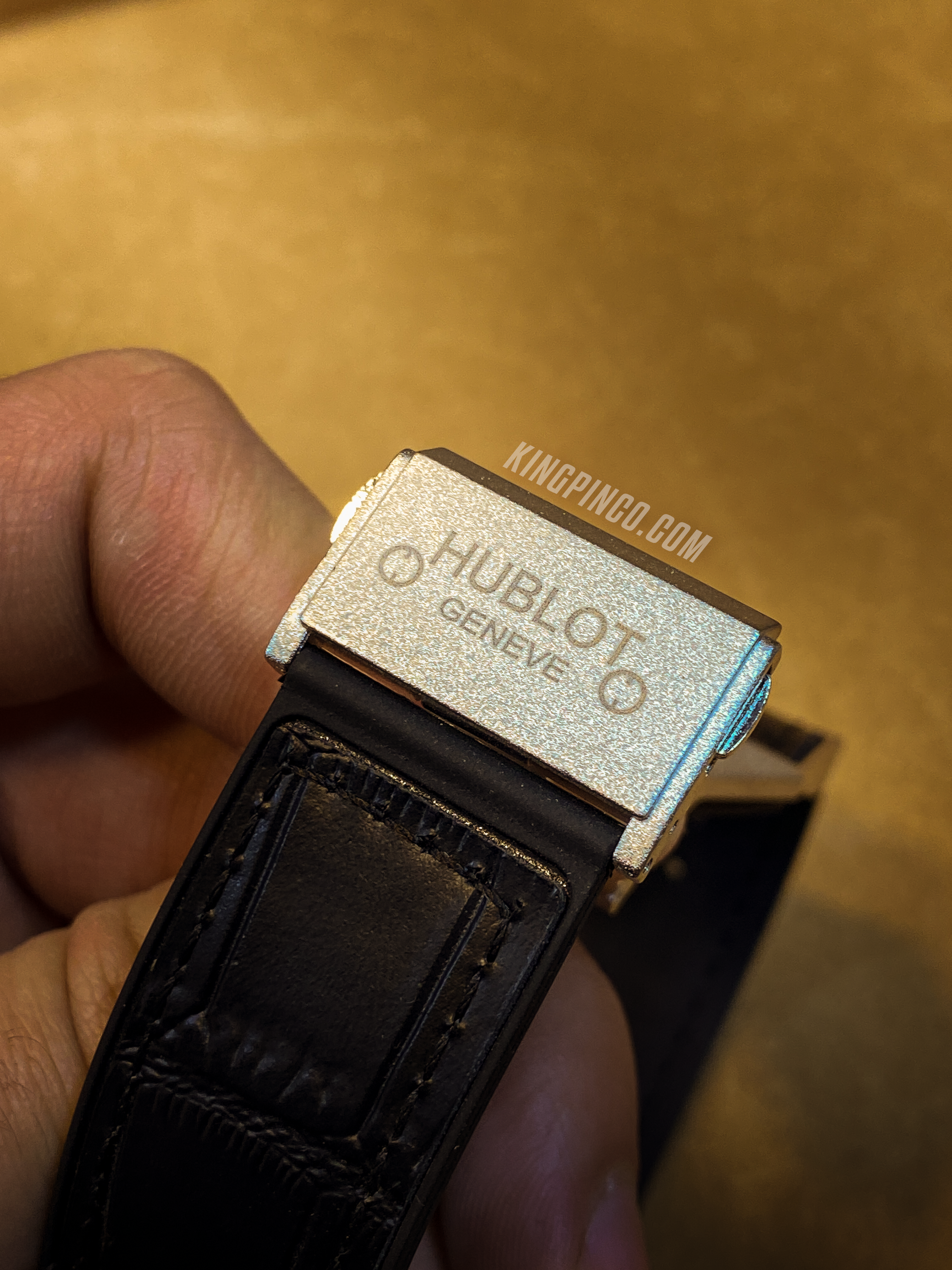 Hublot Black Chronograph Watch – Black Leather Strap