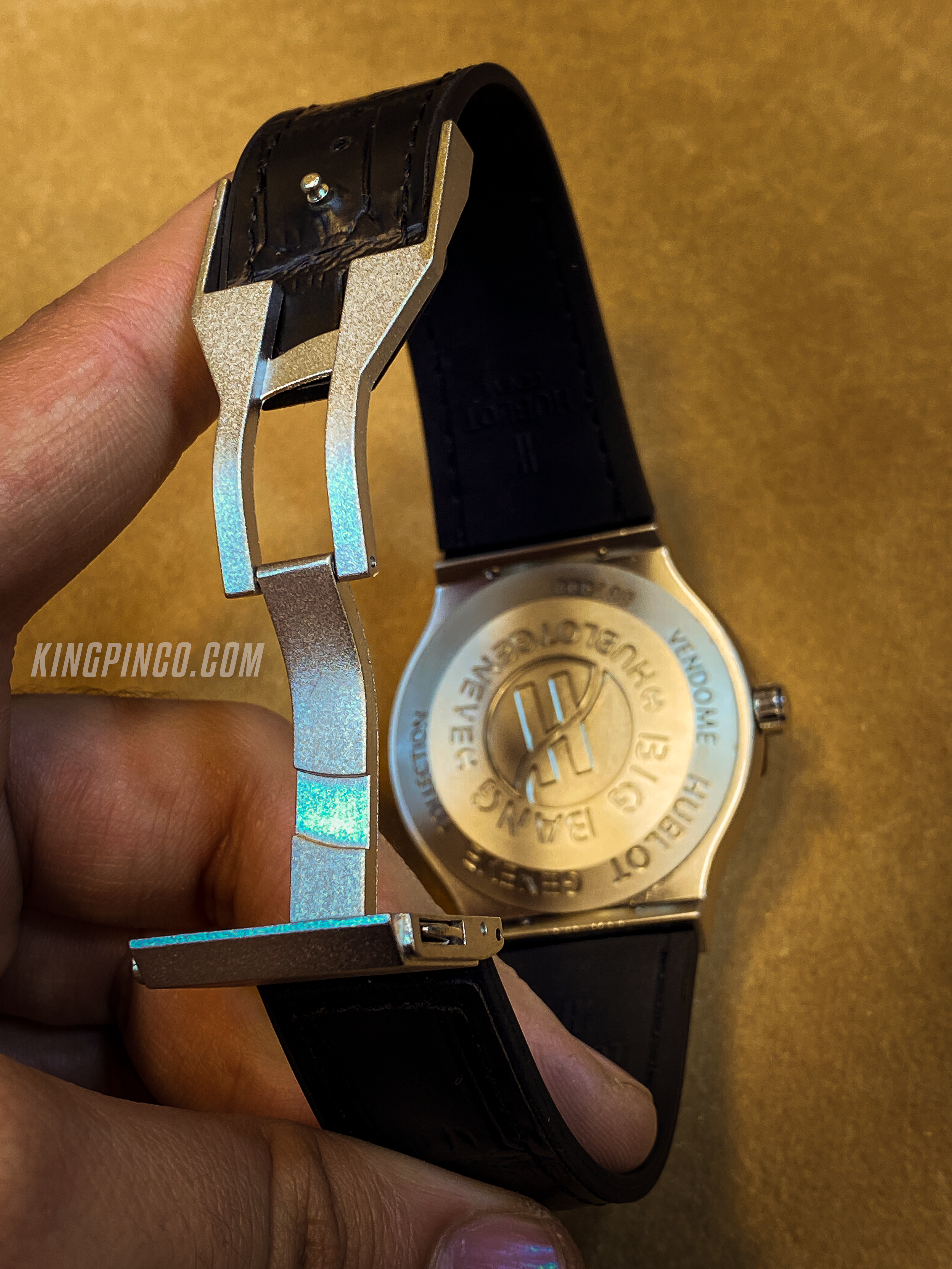 Hublot Black Chronograph Watch – Black Leather Strap