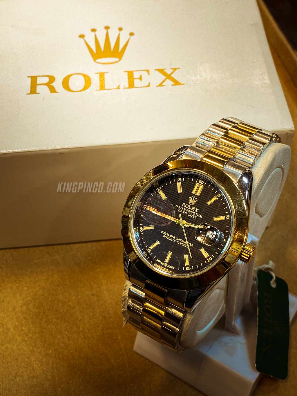 Rolex Datejust Golden Dial — Premium Quality (With Box)