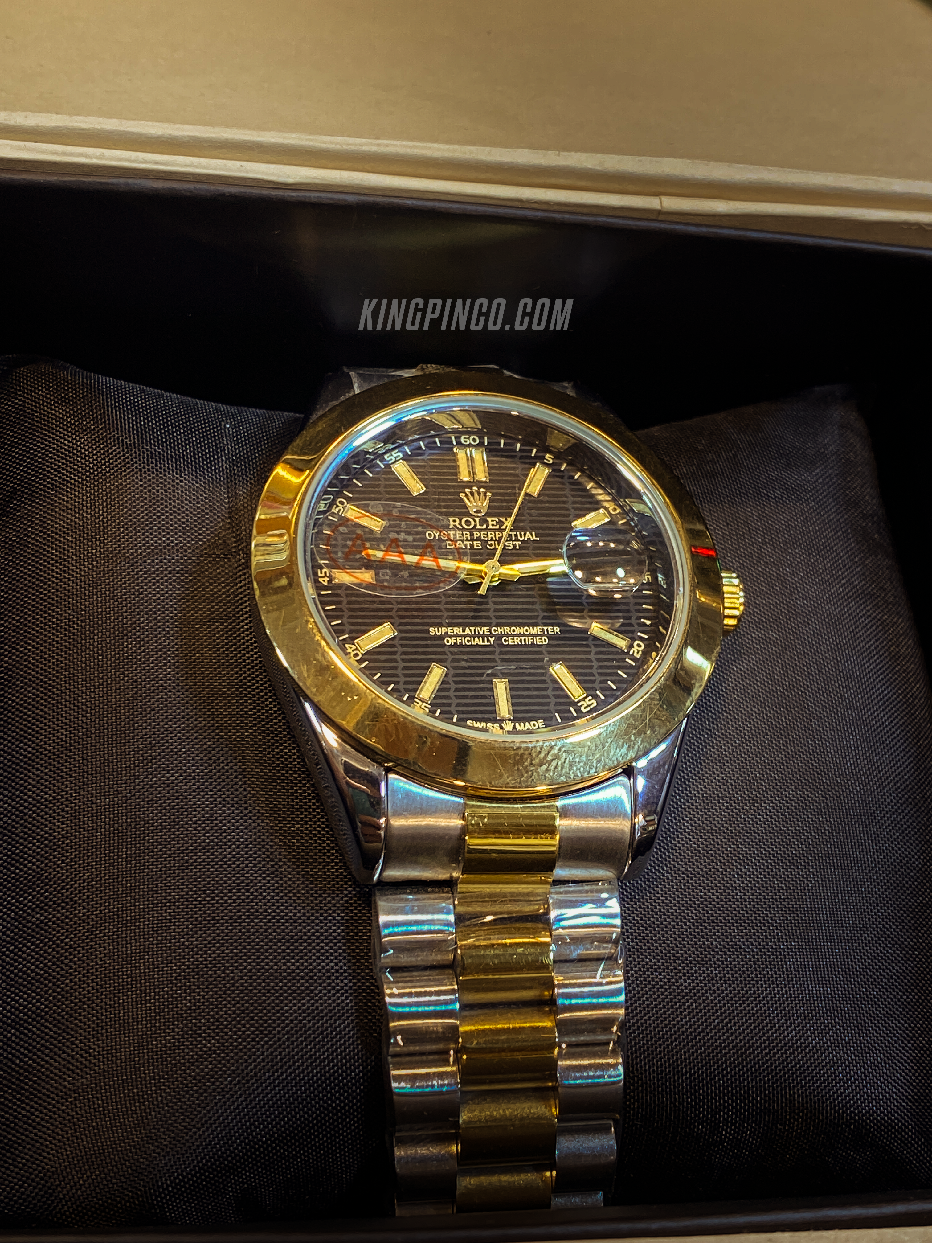 Rolex Datejust Golden Dial — Premium Quality (With Box)