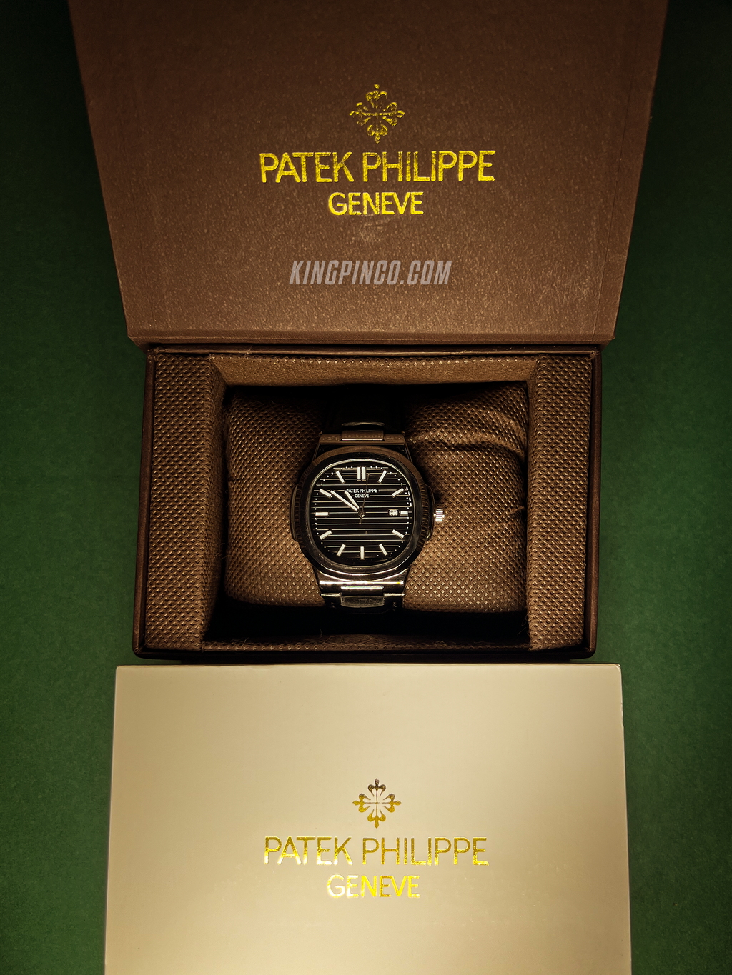 Patek Philippe Genève Black Leather Date Adjustable (With Premium Box)